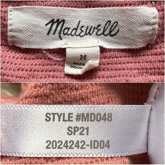 Madewell Top Ottoman Jacquard Square-Neck Textured Rose Dust M - Picture 7 of 10